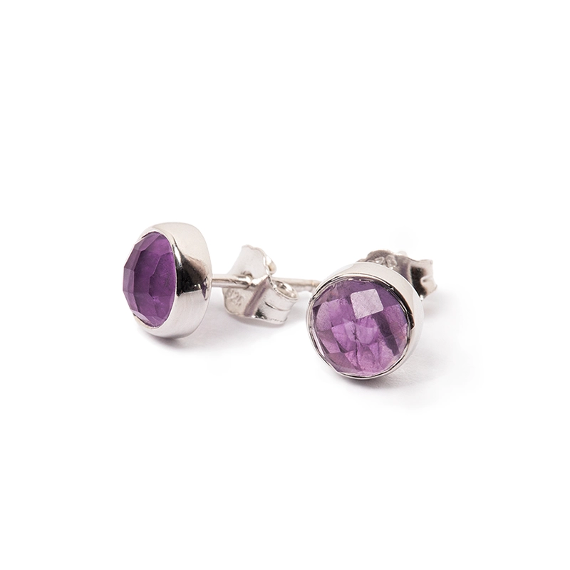 Ohrstecker mit Amethyst facettiert
