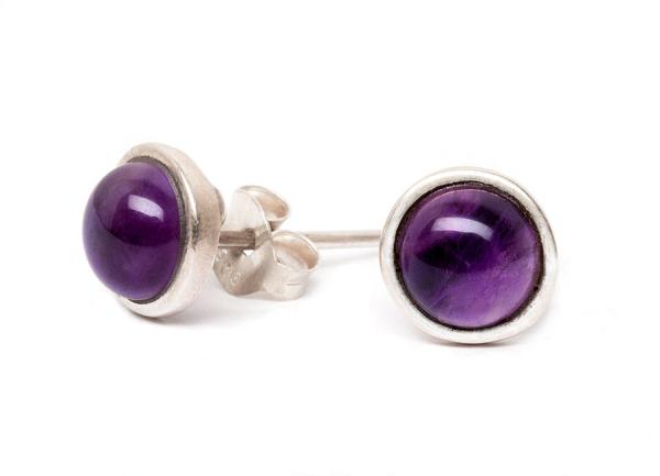 Ohrstecker Amethyst cabochon