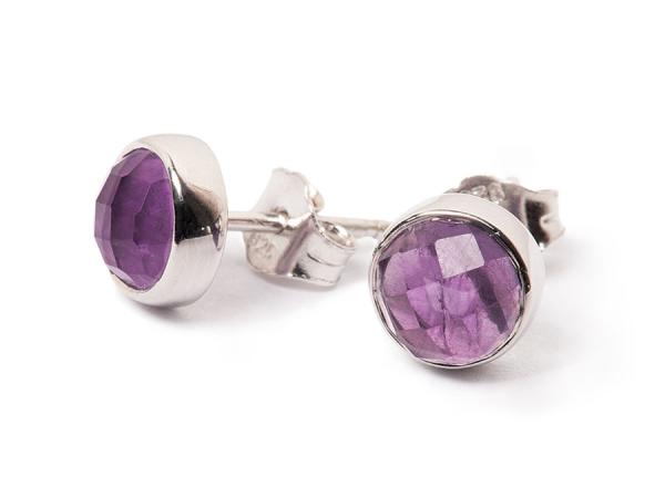 Ohrstecker Amethyst facettiert