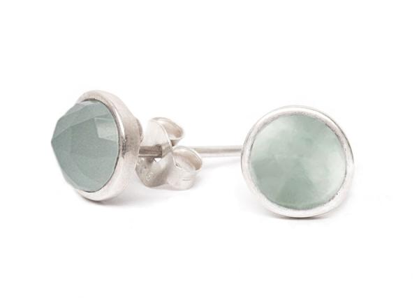 Ohrstecker Aquamarin facettiert