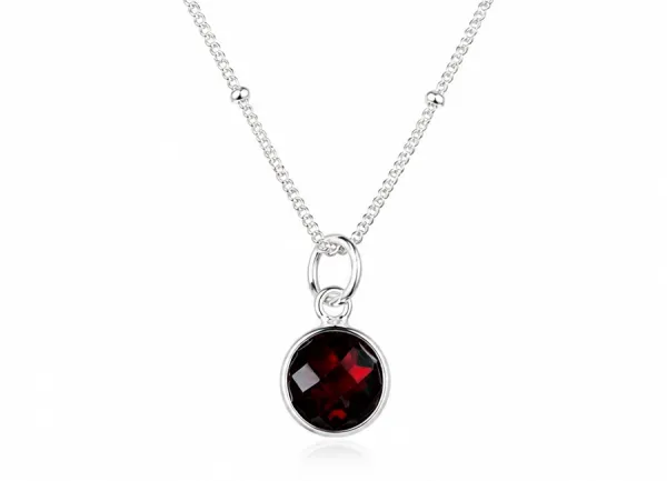 Granat Kette silber
