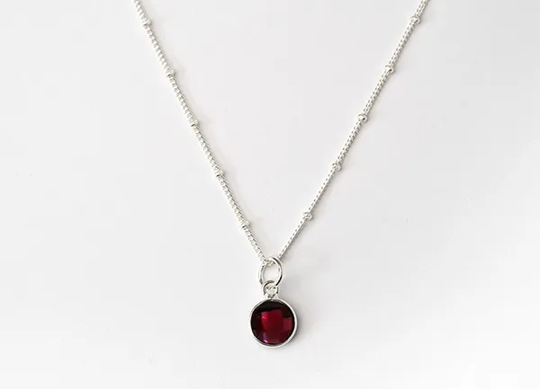 Granat Kette silber