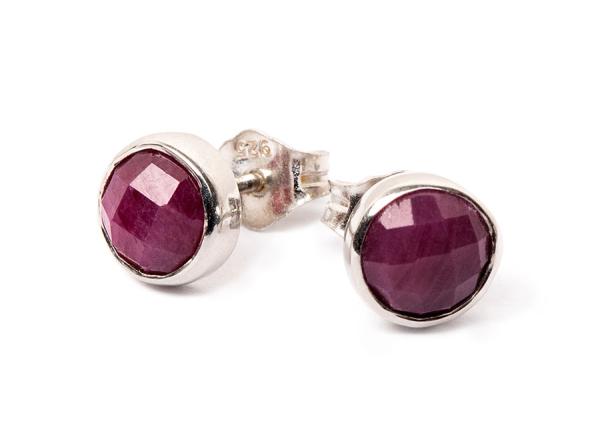 Ohrstecker Rubin facettiert