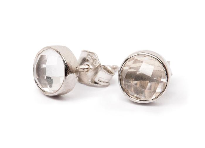 Ohrstecker Bergkristall facettiert