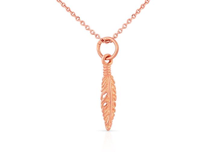 Anhänger Feder rosévergoldet