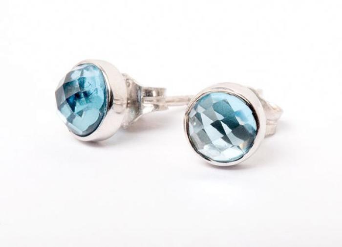 Topas Blau Ohrstecker